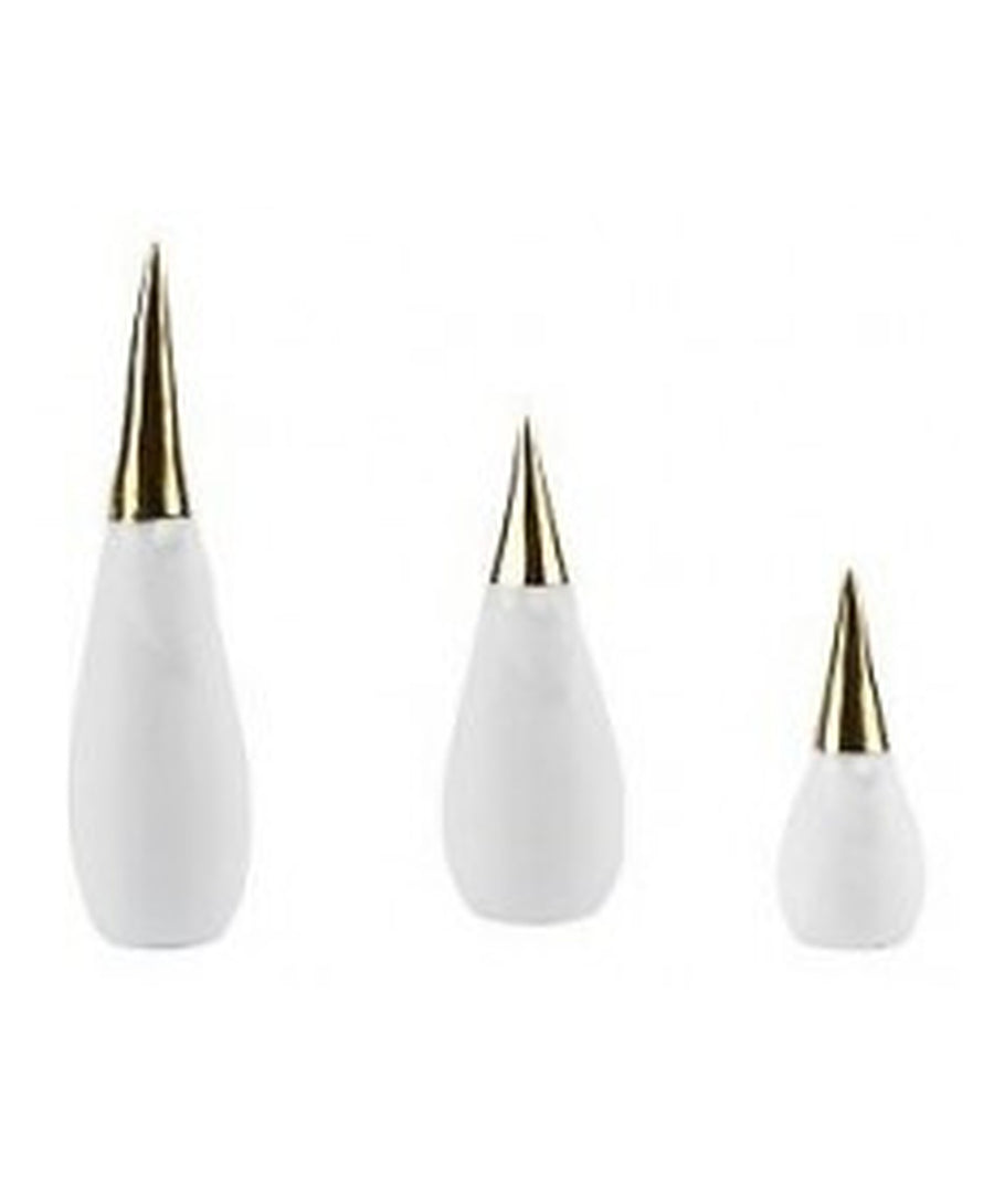 Set de 3 Pere Noel en porcelaine blanche et Doré de la marque Räder