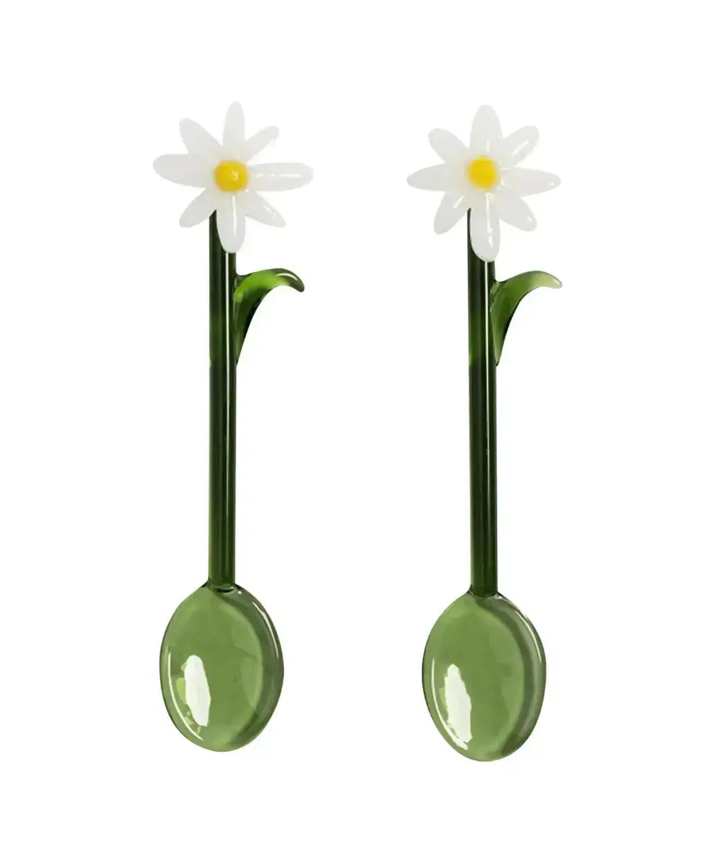Set de 2 cuillères en verre Fleurs de la marque de décoration &Klevering