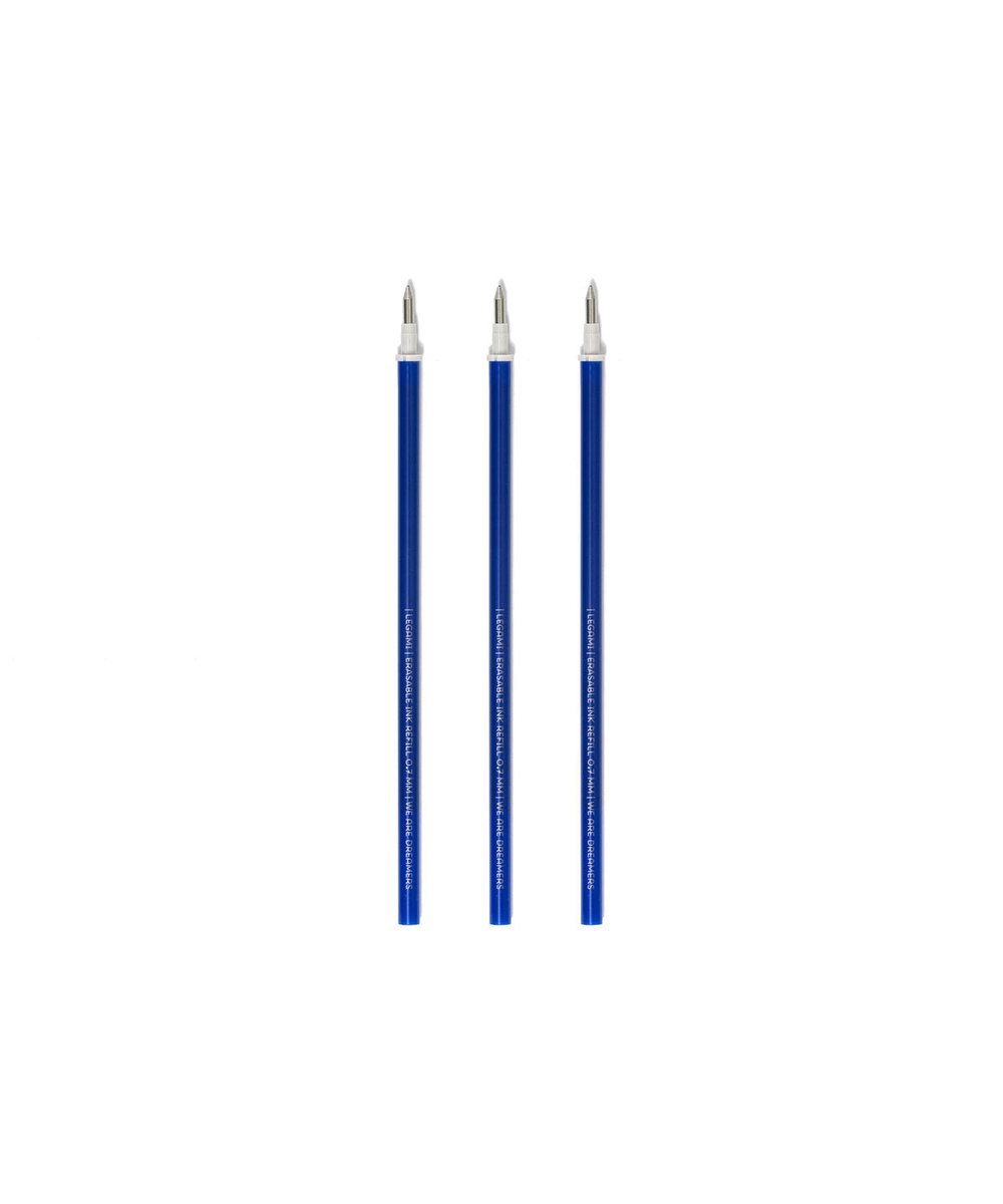 Set de 3 recharges bleues pour stylo effaçable Legami