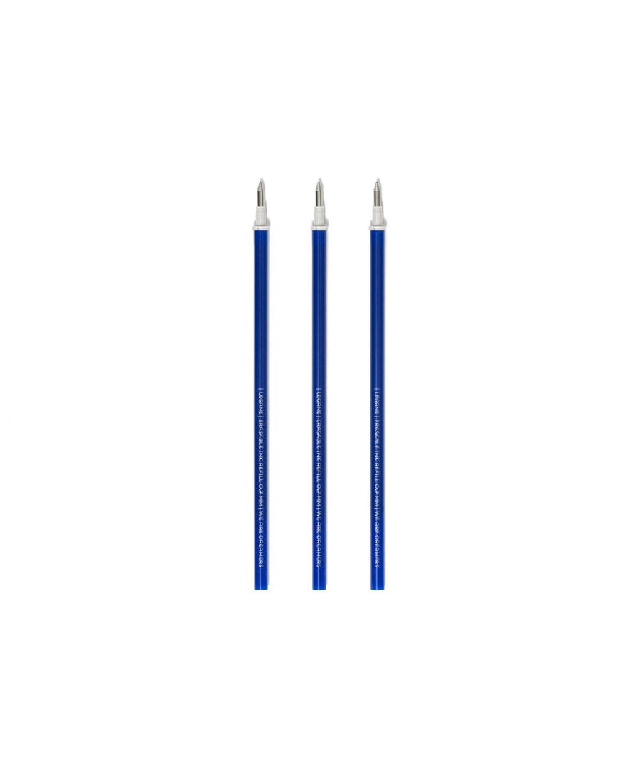 Set de 3 recharges bleues pour stylo effaçable Legami