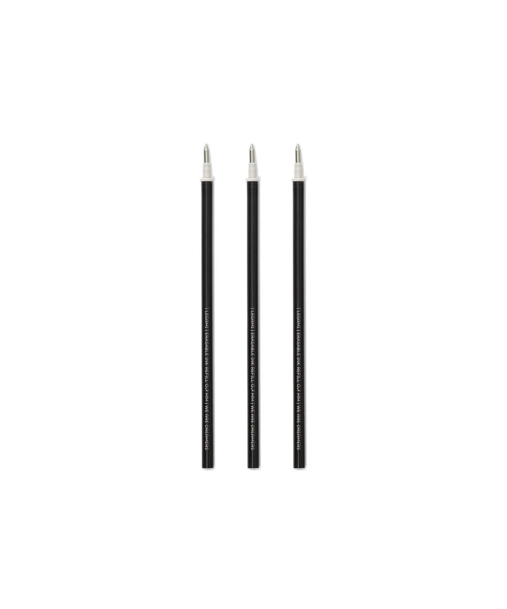 Set de 3 Recharges pour Stylo à Encre Gel Effaçable - Encre noire - Erasable Pen Legami