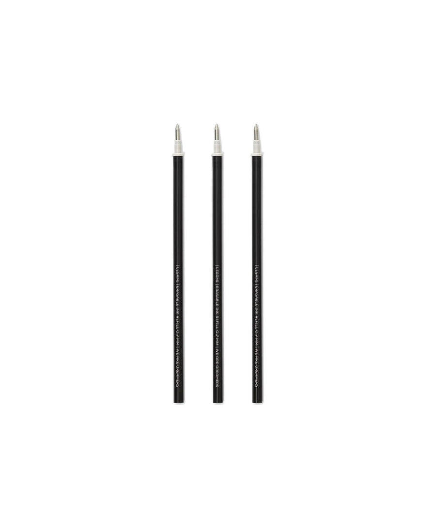 Set de 3 Recharges pour Stylo à Encre Gel Effaçable - Encre noire - Erasable Pen Legami