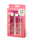 Set de 4 pinceaux de maquillage Fleurs de la marque Legami, sur fond blanc