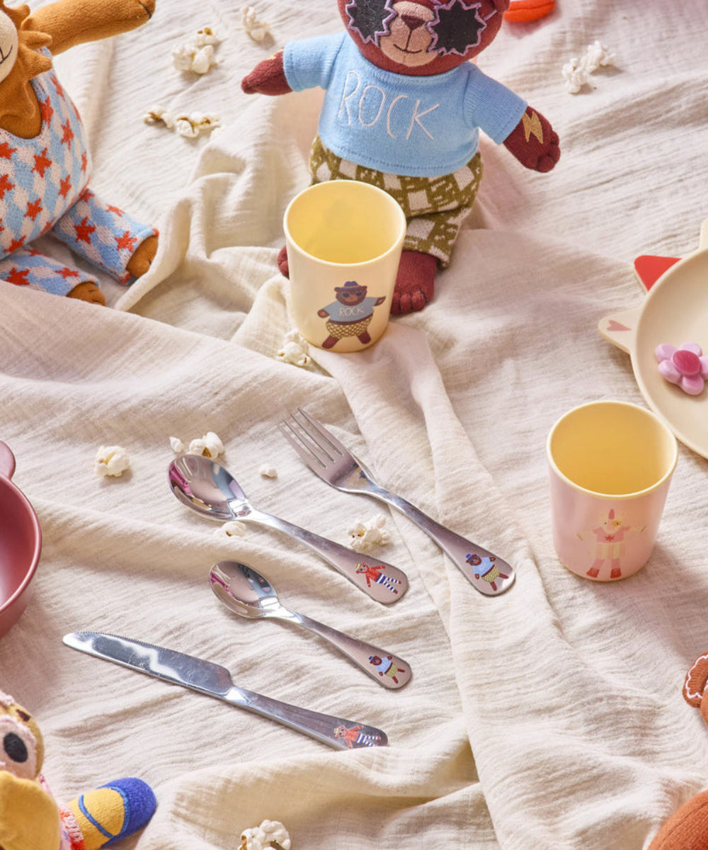 Set de couverts enfant Singe & Ours de Rice en situation