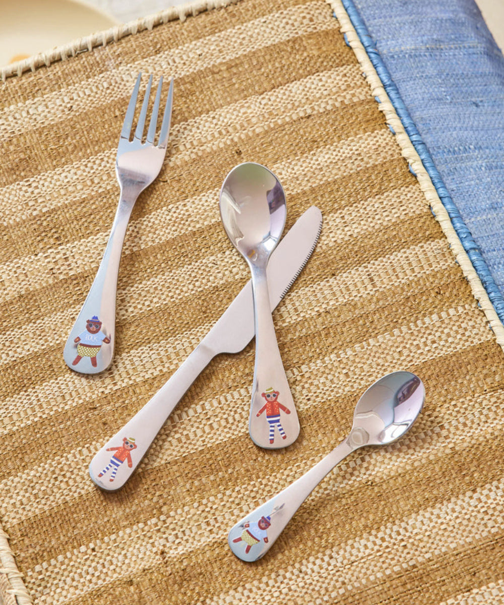 Set de couverts enfant Singe & Ours de Rice en situation