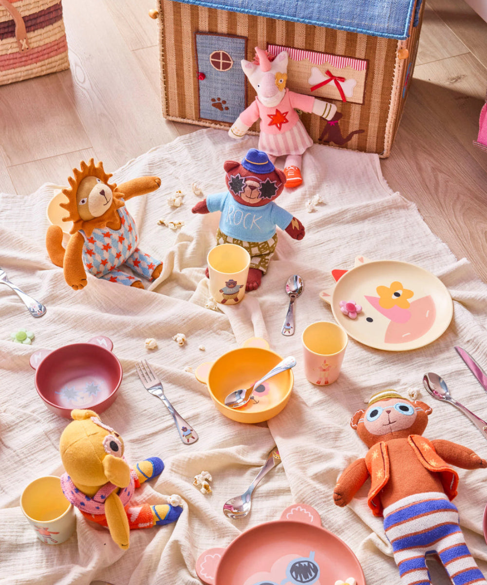 Set de couverts enfant Singe & Ours de Rice en situation