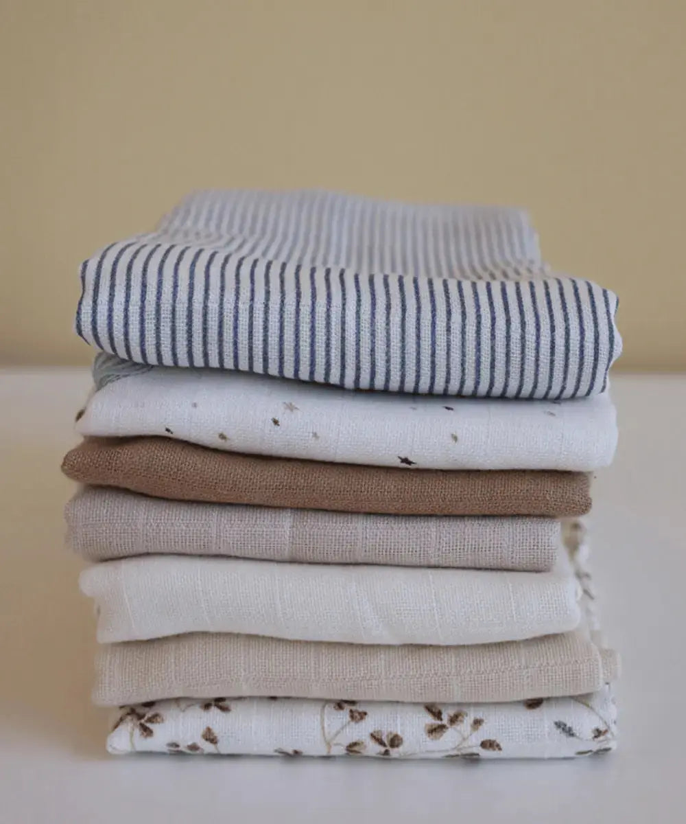 Détails des jolis langes en mousseline de coton biologique de la marque Cam Cam Copenhagen