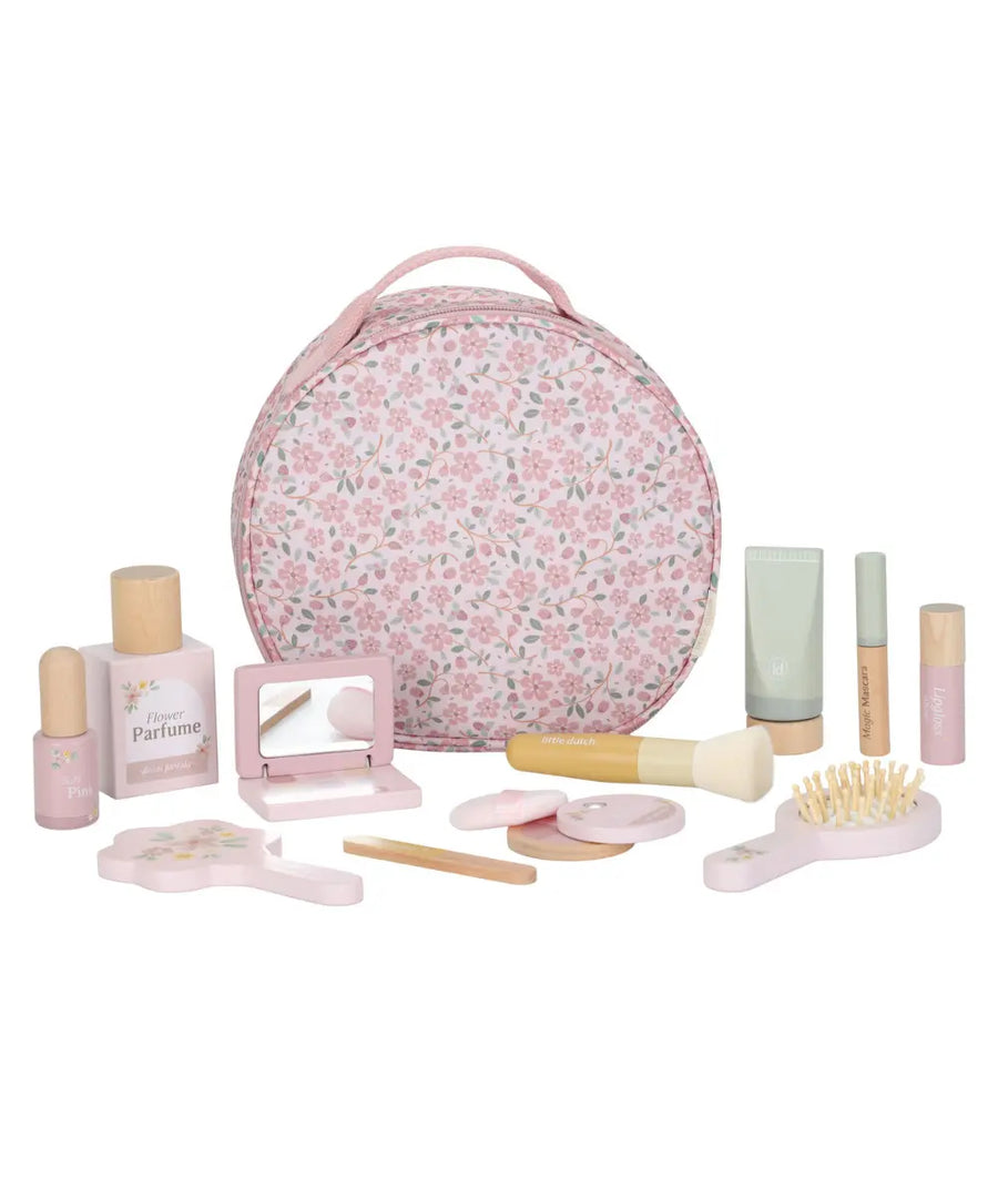 Set de maquillage en bois de la marque Little Dutch sur fond blanc