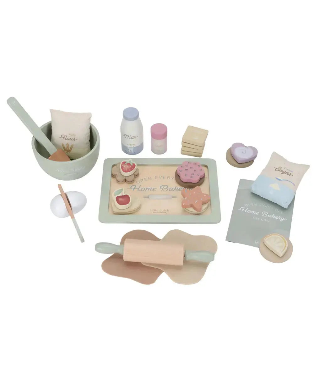 Set de pâtisserie en bois FSC de Little Dutch sur un fond blanc