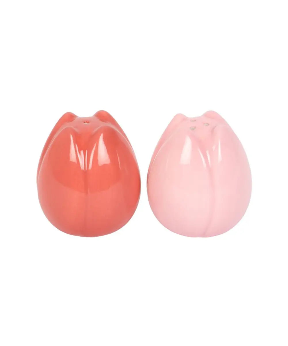 Set composé d'une salière et d'une poivrière en forme de Tulipe