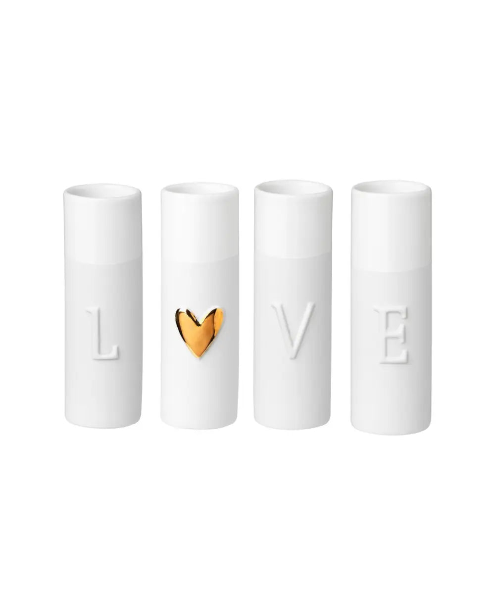 Set de soliflores LOVE de la marque allemande Räder sur fond blanc