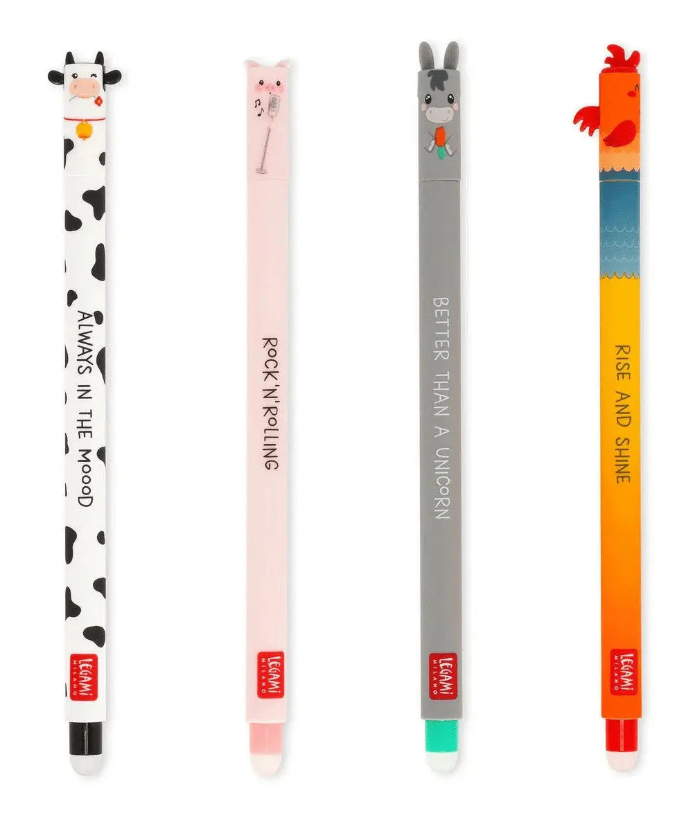 Set stylos gel effaçable Ferme Legami