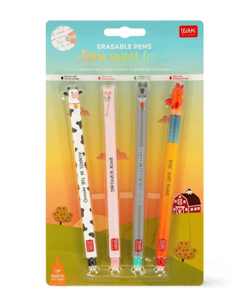 Set stylos gel effaçable Ferme Legami