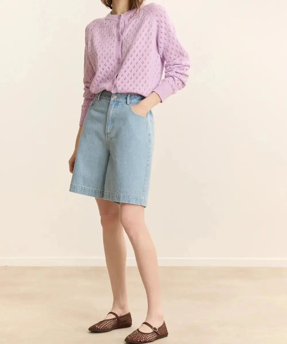 Short coupe bermuda Vosges en denim de la marque Garance Paris