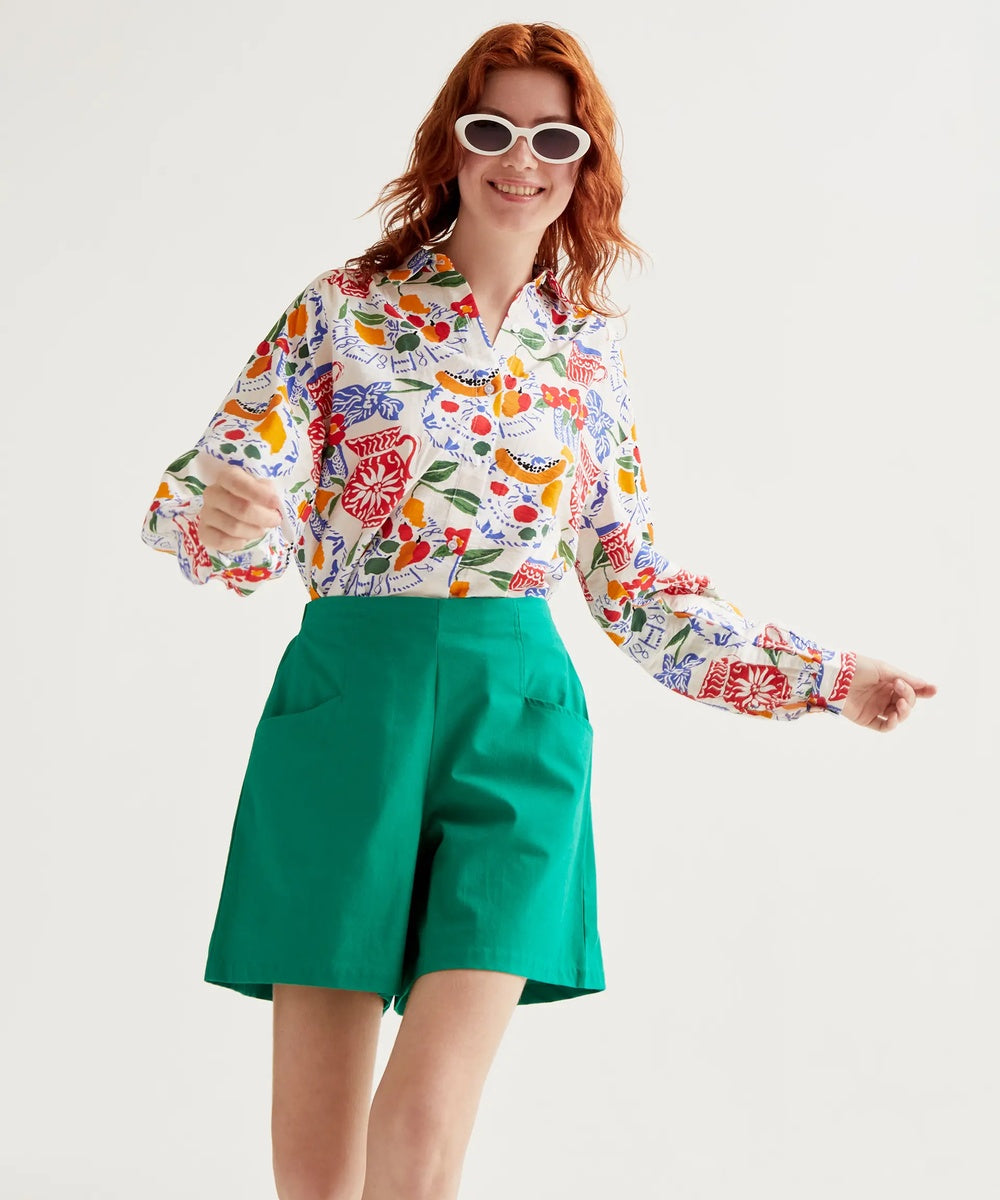 Short coton vert de Compañía Fantástica