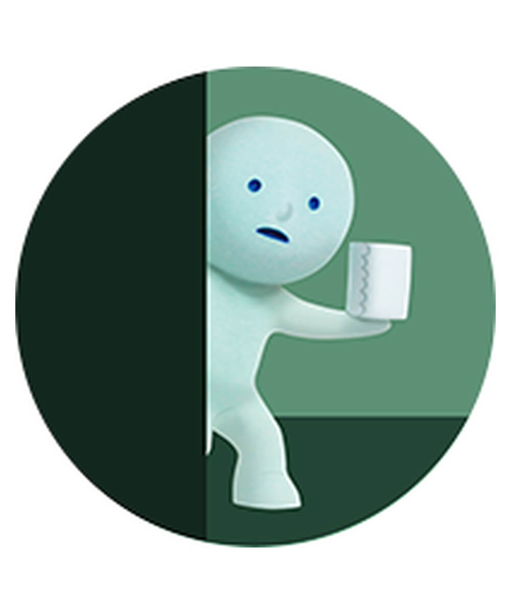 Smiski Toilette tendant un petit carré de papier