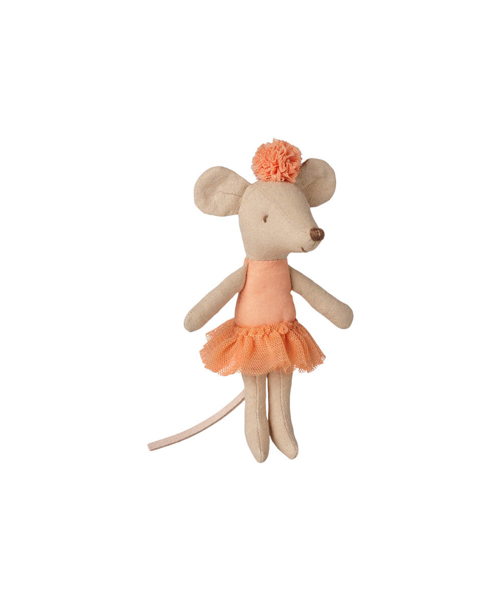 Souris Ballerine Petite Sœur - Abricot Maileg, vue principale sur fond blanc