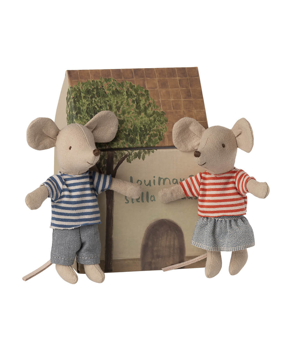 Souris LouiMax et Stella Maileg, autre vue sur fond blanc 6
