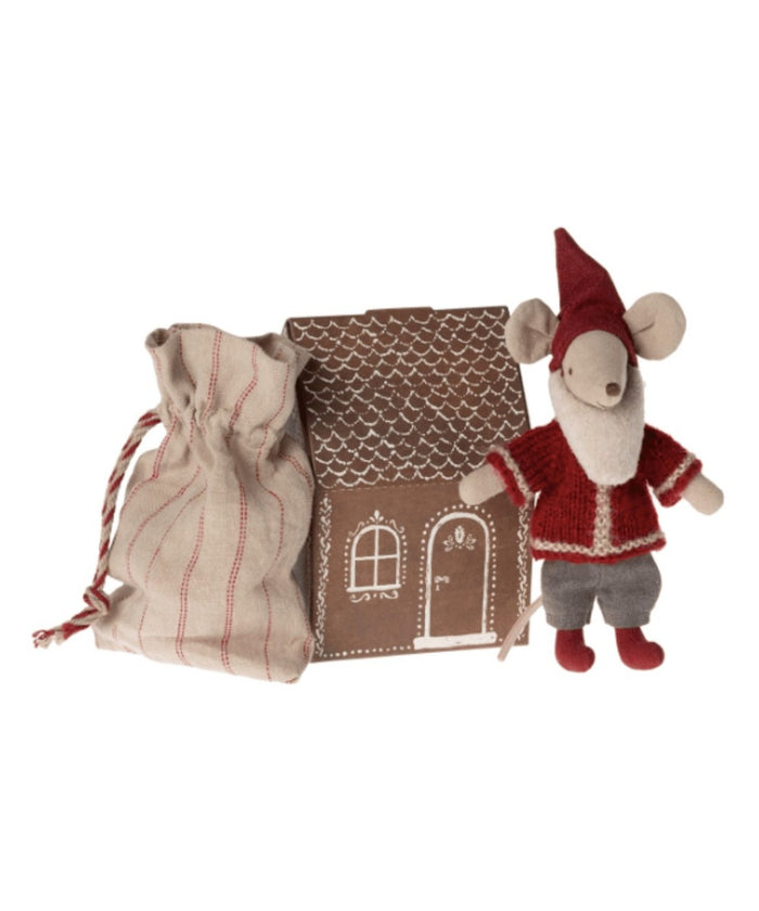 Souris Père Noël Maileg et Sa Maison en Pain d'Épices