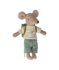 Souris Tricycle Grand Frère menthe de Maileg avec son sac à dos