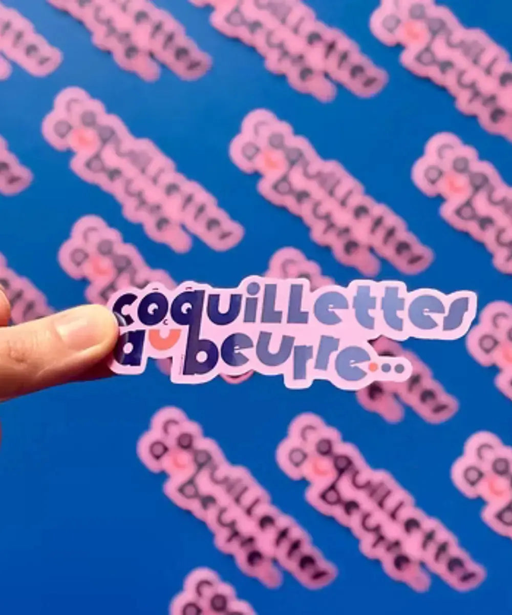 Photo détaillée du sticker Coquillettes au beurre de la marque française Mariisoré
