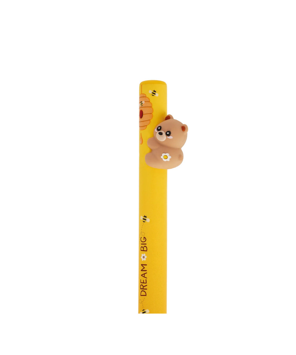 Détail de l’ourson Dream Big sur le stylo Legami