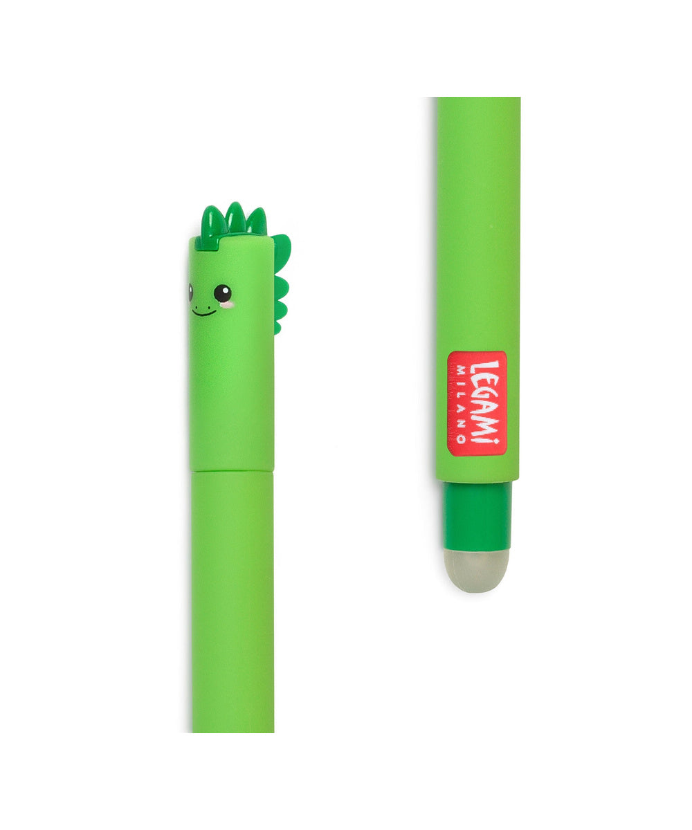 Stylo à Encre Gel Effaçable Dinosaure « Rooarrr! » de la marque Legami, sur fond blanc