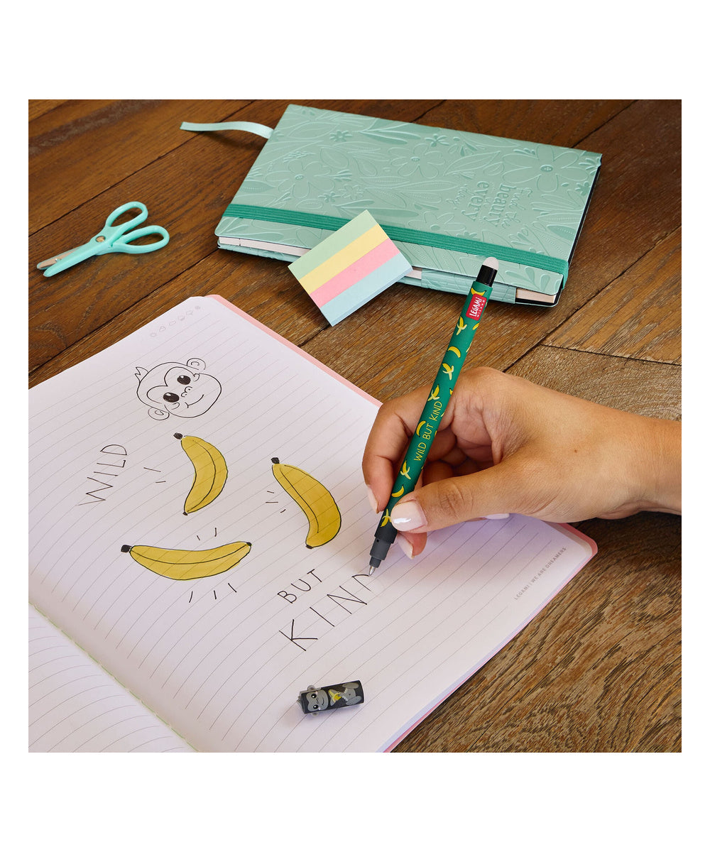Stylo à Encre Gel Effaçable Gorille « Wild but Kind » de la marque Legami, sur fond blanc