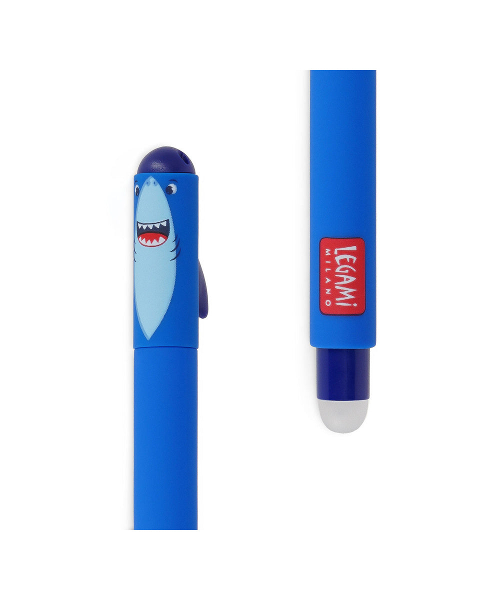 Stylo à Encre Gel Effaçable Requin de Legami