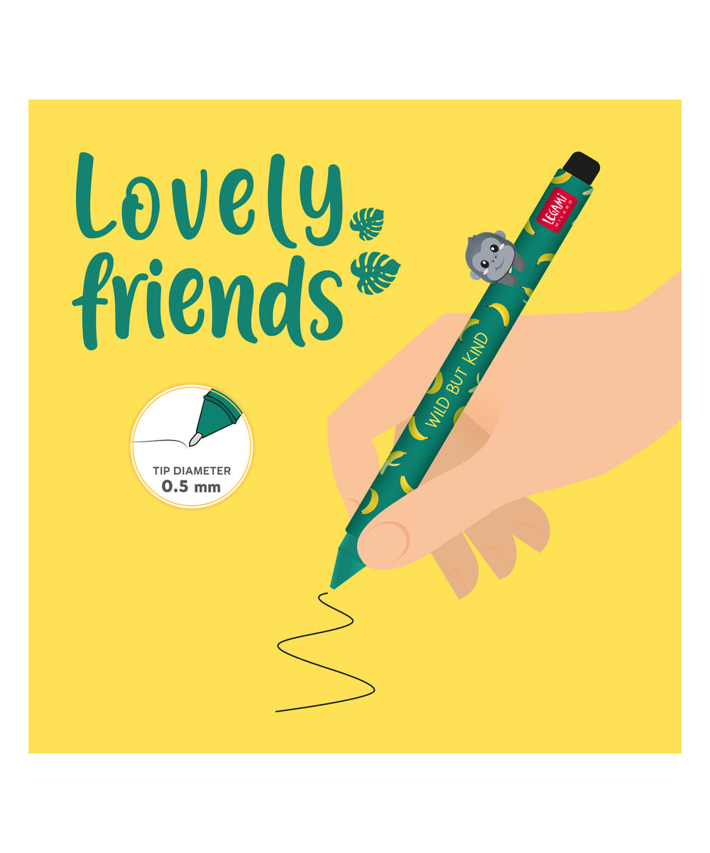 Stylo à Encre Gel Gorille - Lovely Friends de Legami