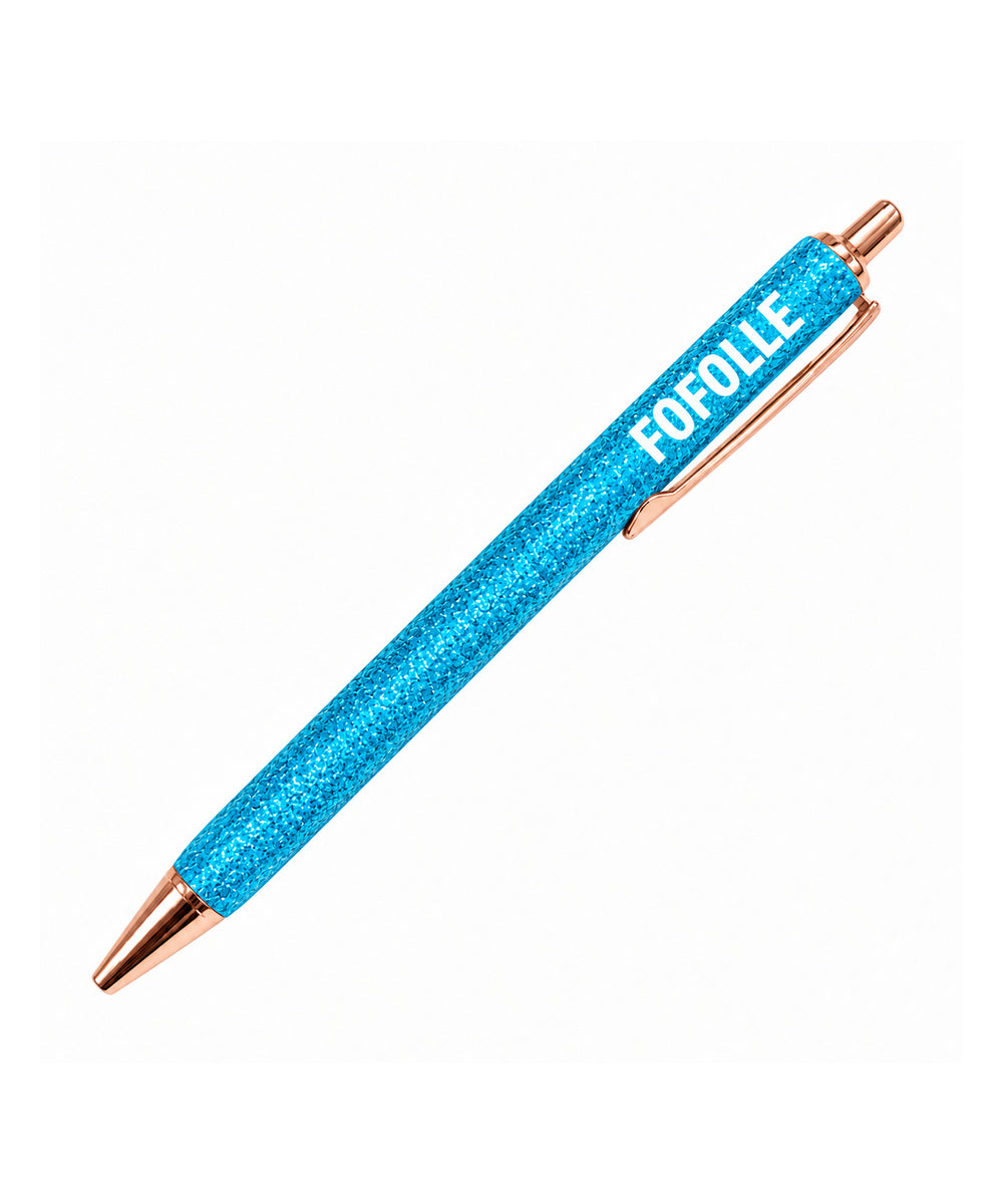 Stylo à paillettes "Fofolle" Turquoise