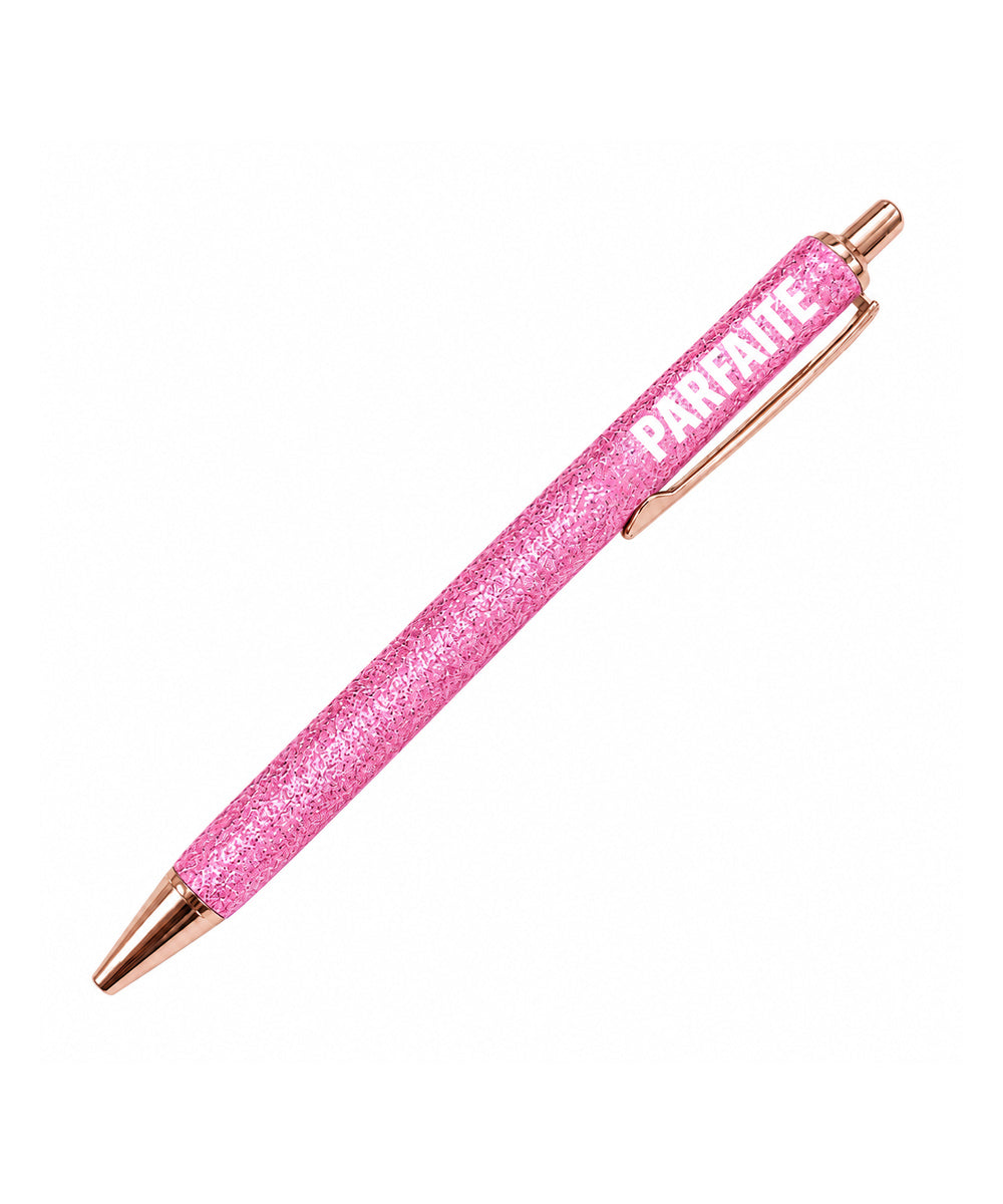Stylo à paillettes "Parfaite" Rose