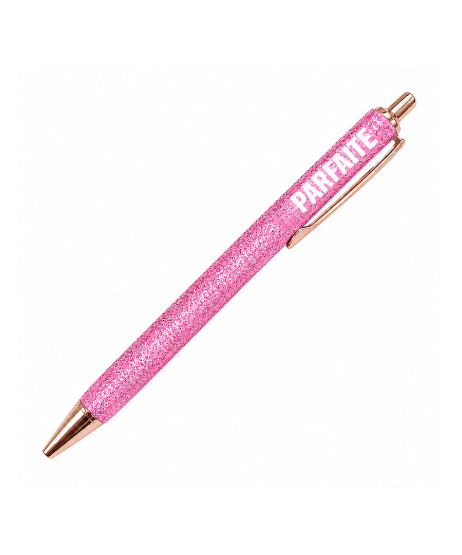 Stylo à paillettes "Parfaite" Rose