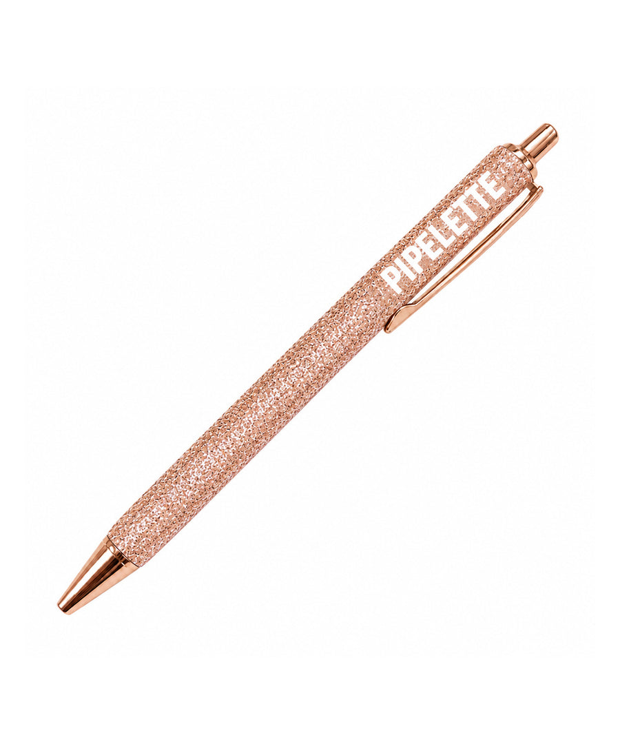 Stylo à paillettes "Pipelette" Rose Gold