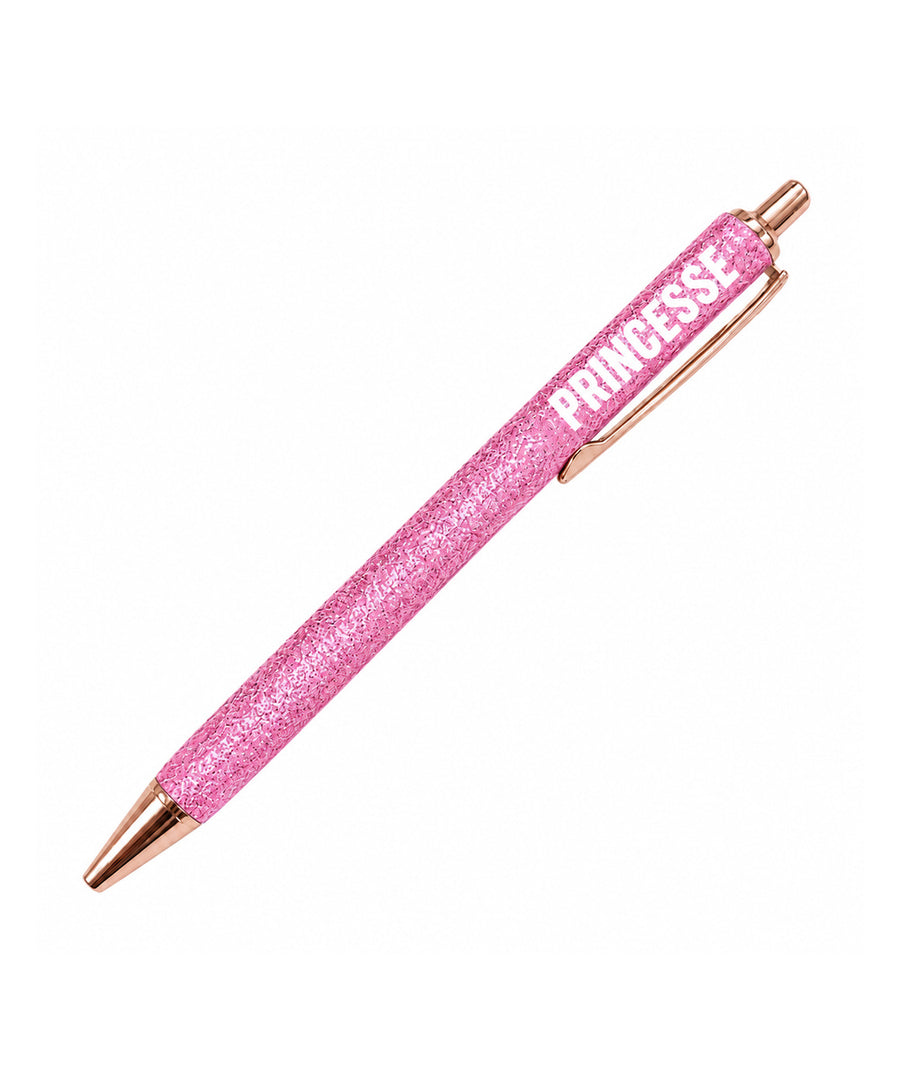 Stylo à paillettes "Princesse" Rose