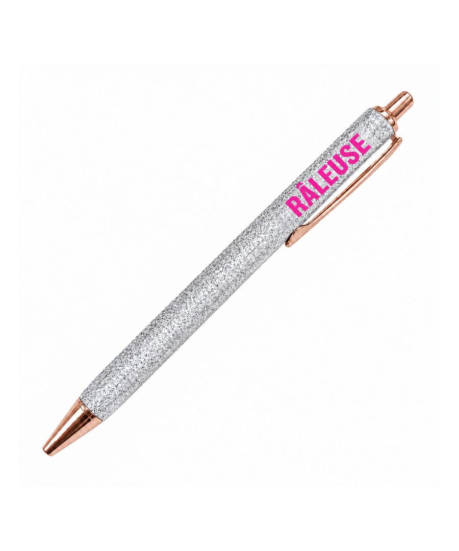 Stylo à paillettes "Râleuse" Silver