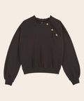 Sweat Broderie Anglaise Noir sur fond blanc de la marque Emile et Ida