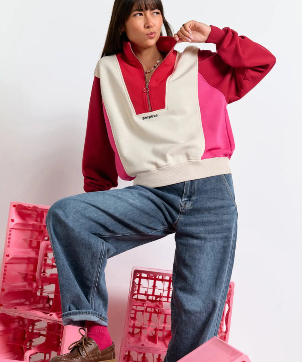 Sweat Emma rouge en coton biologique Perpète