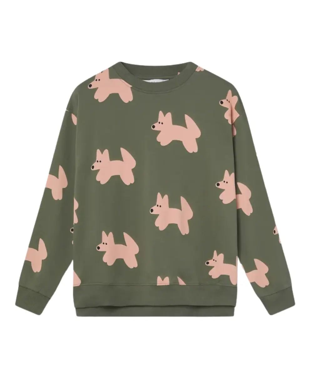Sweatshirt en coton col rond femme avec imprime renard de la marque Compania Fantastica