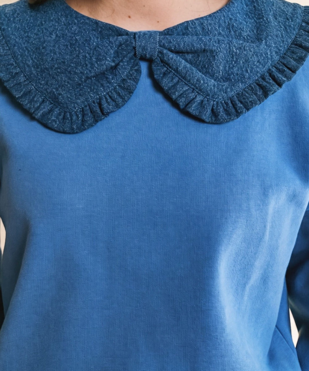 Sweat Grand Col Bleu