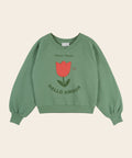 Sweat Tulipe Brodée Vert