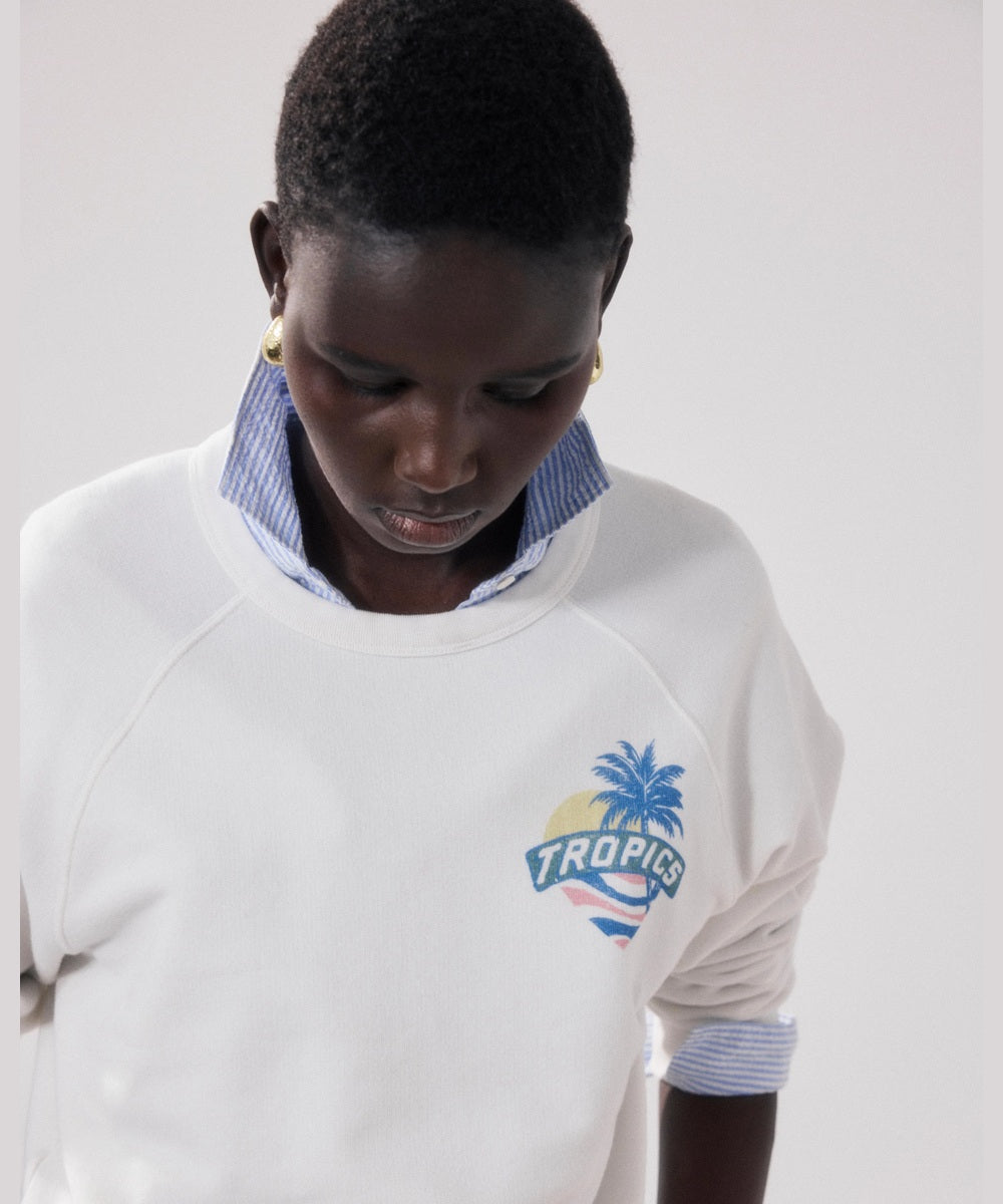 Sweatshirt Tatropic écru en molleton de Hartford