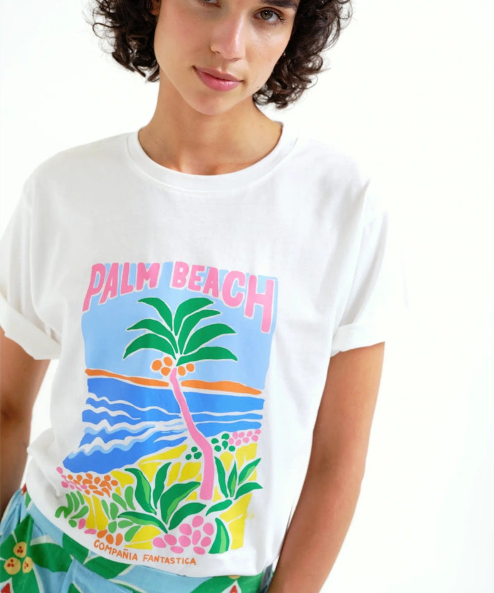 T-shirt Palm Beach blanc de Compañía Fantástica