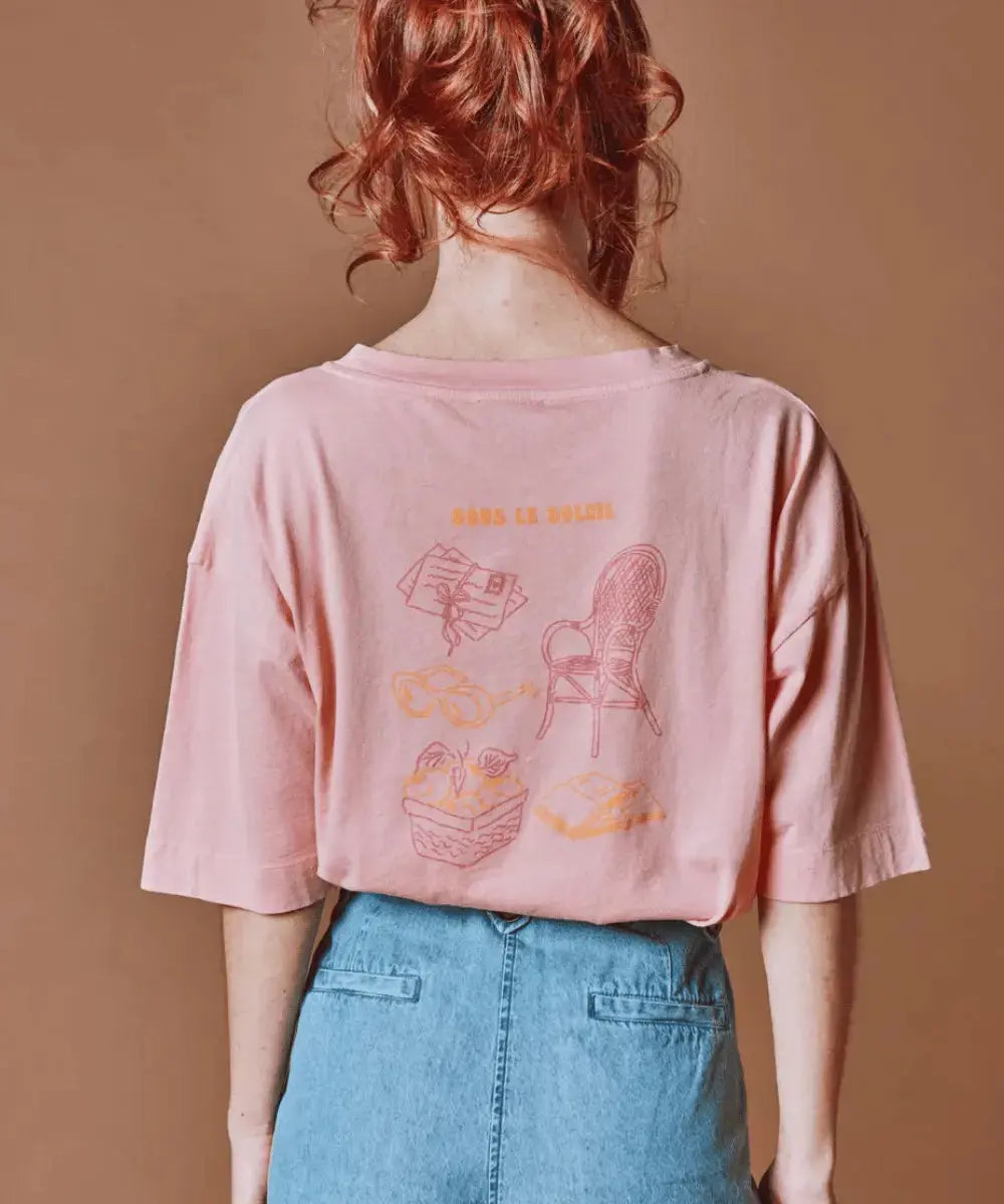 Photo portée et vue de dos du t-shirt Soleil de Emile et Ida