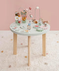 Table d'activités en bois de la collection Flowers and Butterflies de Little Dutch avec spirale a perles et engrenages.