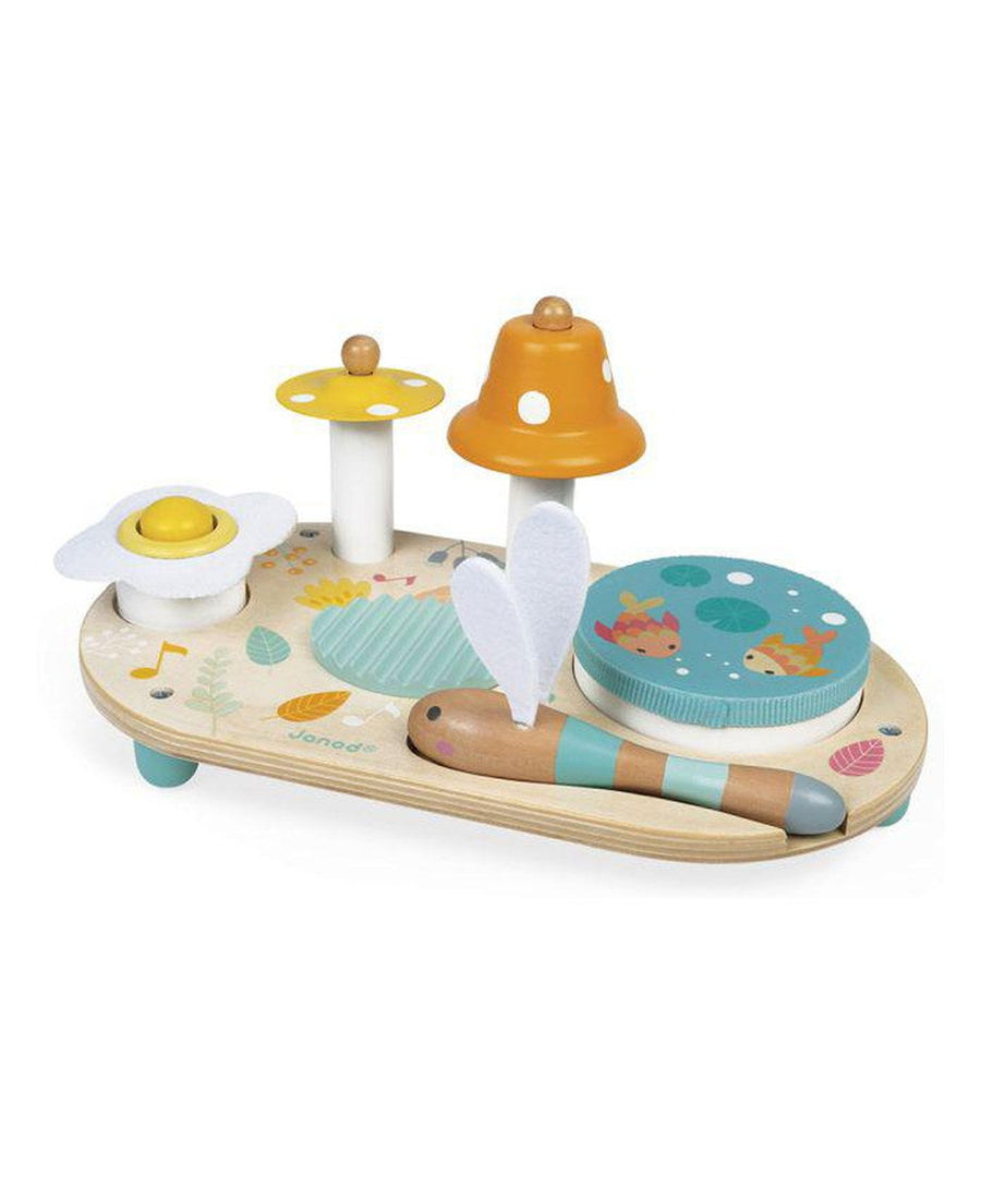 Table musicale en bois Pure de la marque Janod, sur fond blanc