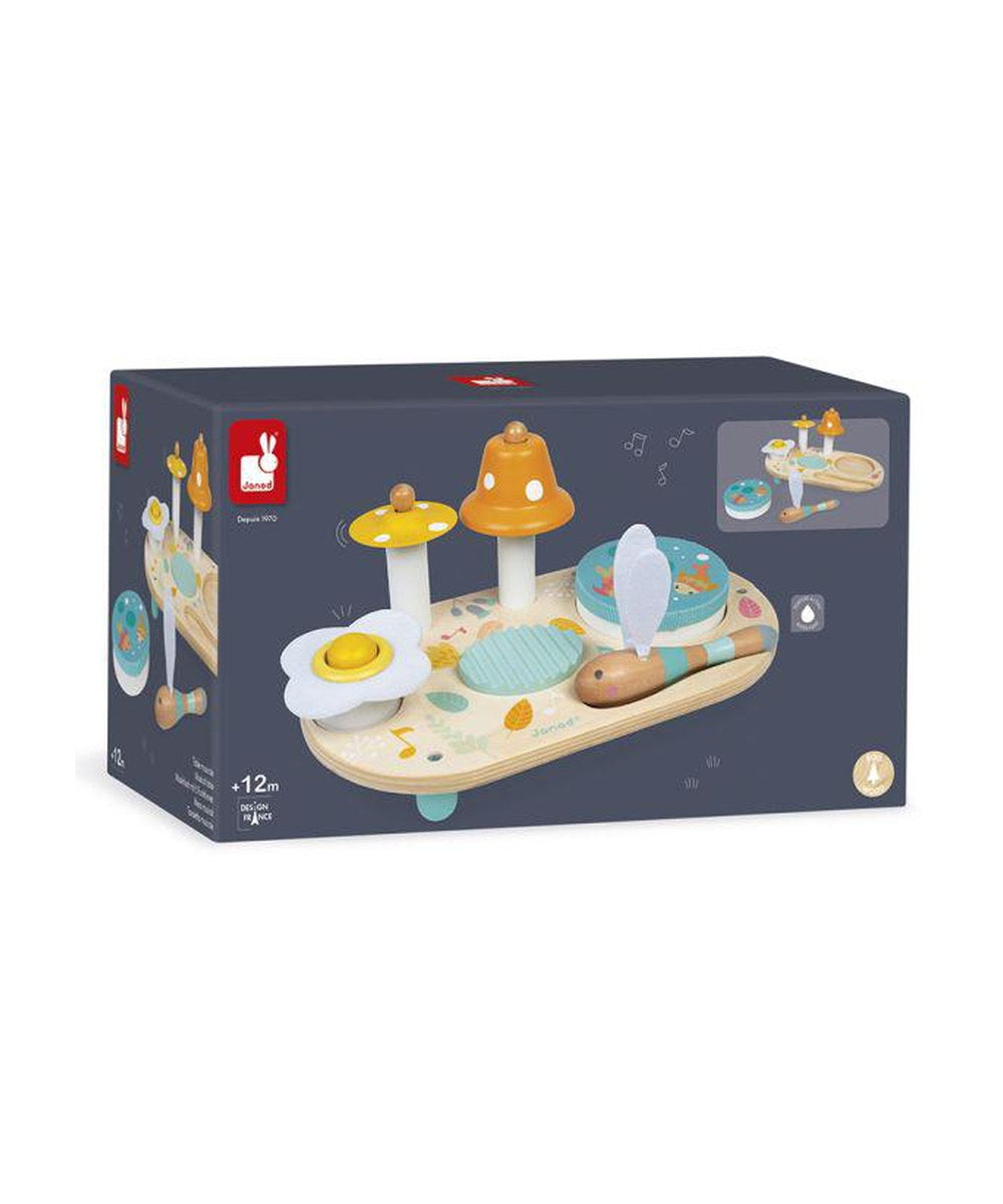 Table musicale en bois Pure de la marque Janod, sur fond blanc