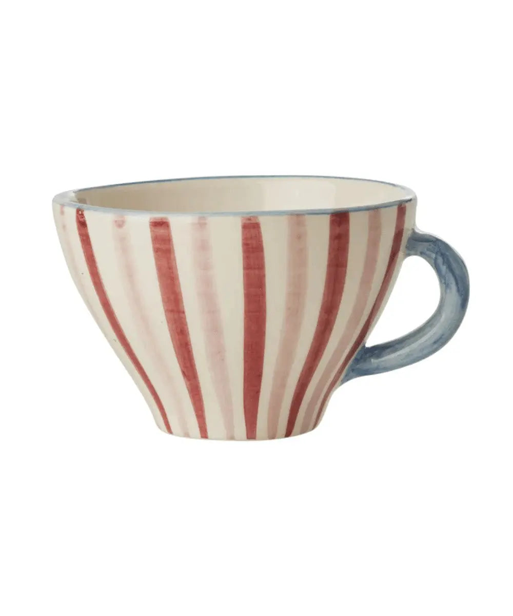 Tasse en céramique artisanale à rayures colorées peintes à la main marque Rice