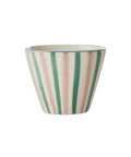 Tasse expresso ovale en céramique et avec des Rayures peintes à la main par la marque Rice