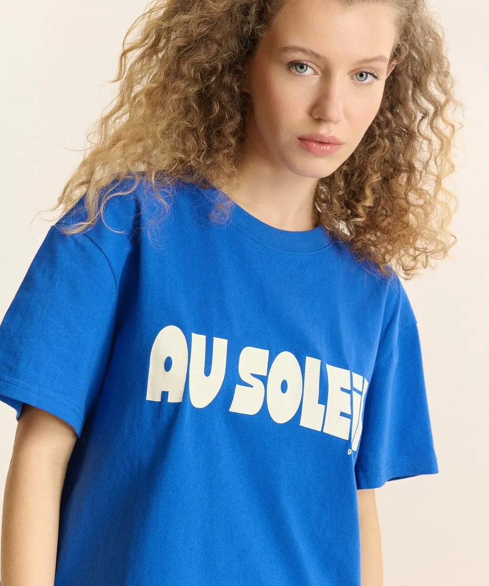 Tee-shirt Soleil Bleu Électrique Garance en situation